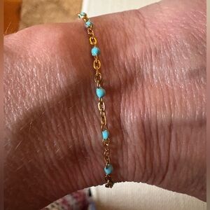 Elegant Gold and Turquoise Bracelet. New